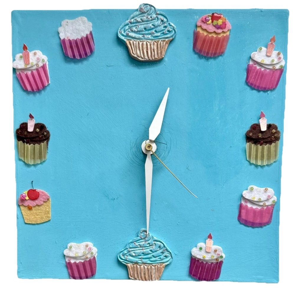 Colorful Cupcake Wall Clock
